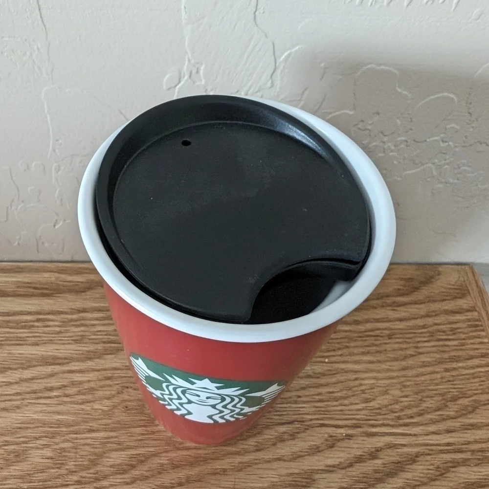 Starbucks Holiday 12 oz Red Ceramic Tumbler